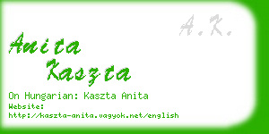 anita kaszta business card